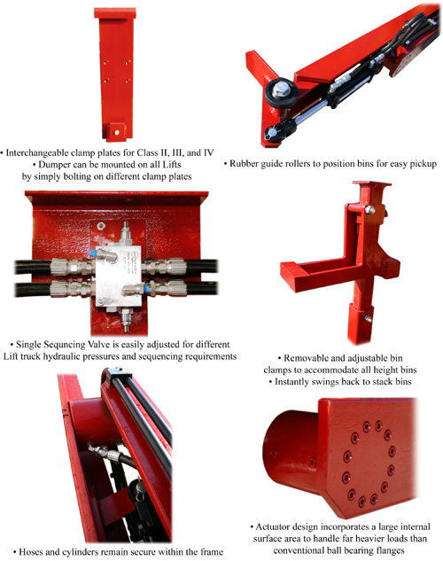 180 degree Lift Truck Bin Inverter back sheet