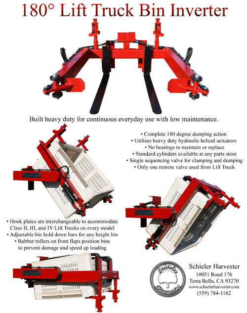 180 degree Lift Truck Bin Inverter front sheet
